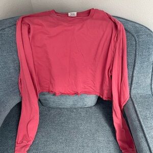 Outdoor Voices Pink Long Sleeve Crop Top